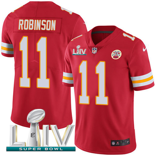 Kansas City Chiefs Nike #11 Demarcus Robinson Red Super Bowl LIV 2020 Team Color Men Stitched NFL Vapor Untouchable Limited Jersey->youth nfl jersey->Youth Jersey